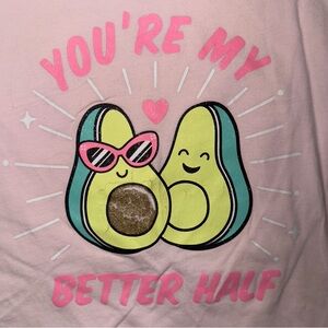 Avocado Shirt Girls 8 Summer Short Sleeve Tee Top Cold Shoulder Better Half Cute